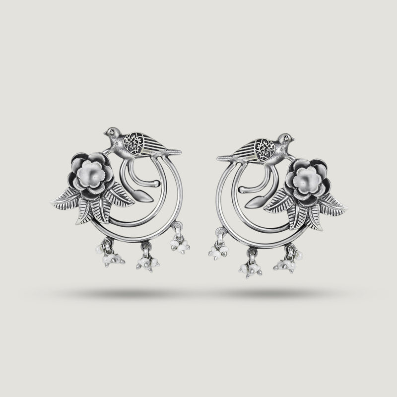 Chidiya Gulab Hoop Earrings