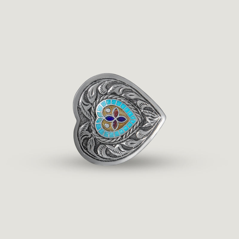 Enamel Heart Statement Ring