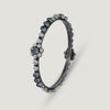 Floral Beaded Silver Bangle
