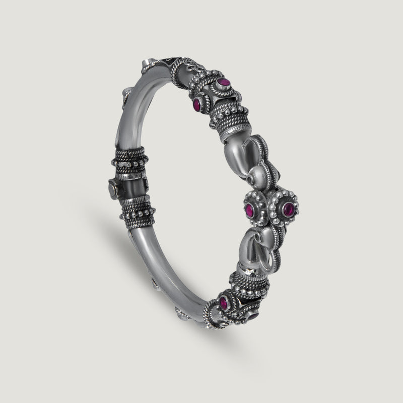 Gaja-Mukha Silver Bangle