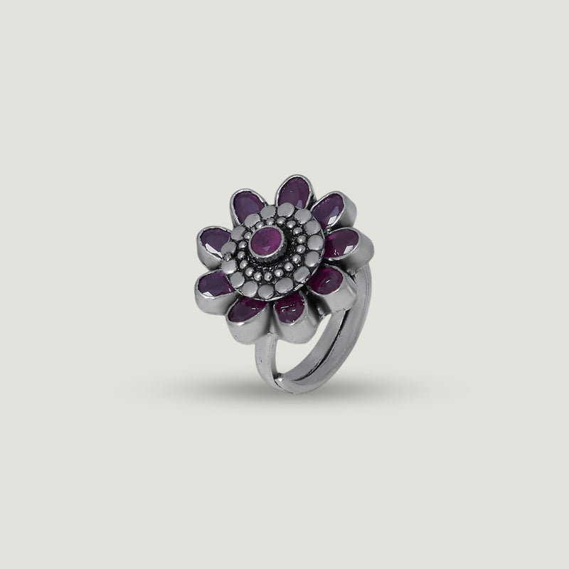 Gulabi Pushpa Statement Ring
