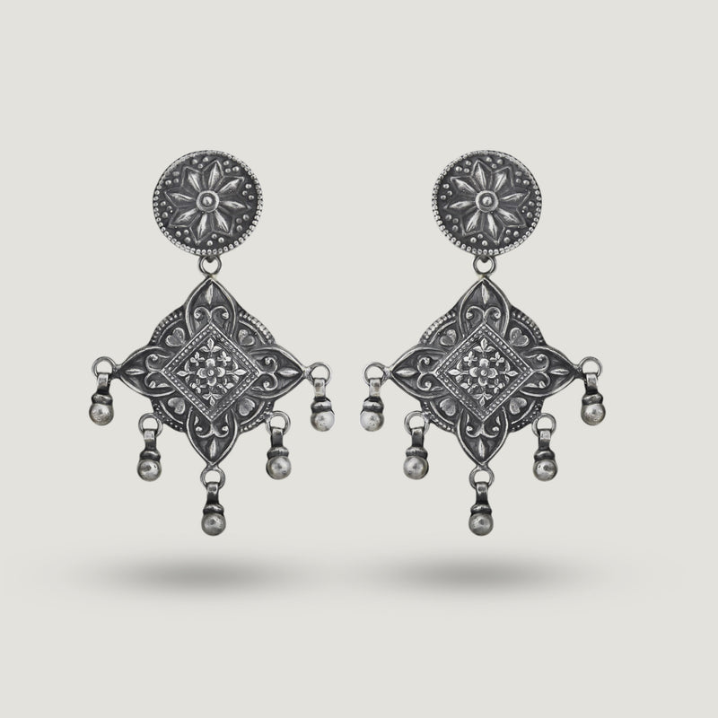 Lotus Mandala Drop Earrings