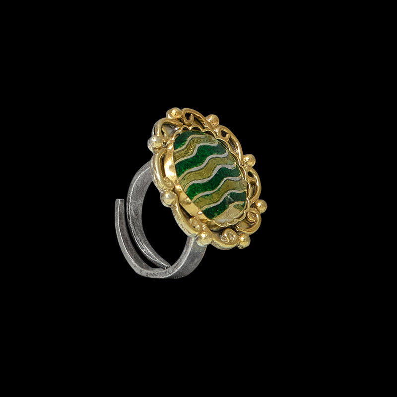 Emerald Wave Statement Ring