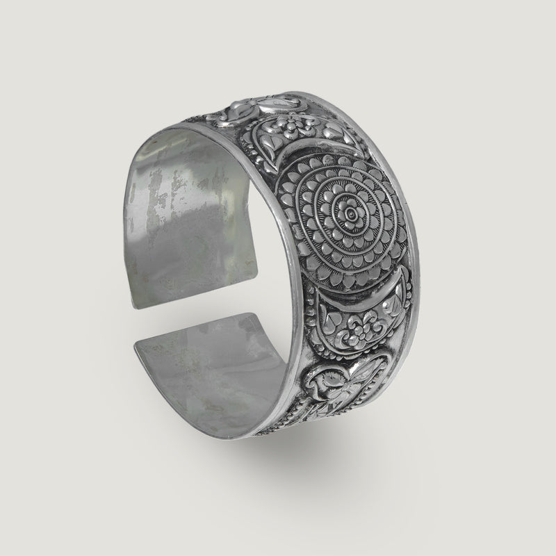 Mandala Floral Cuff Bracelet