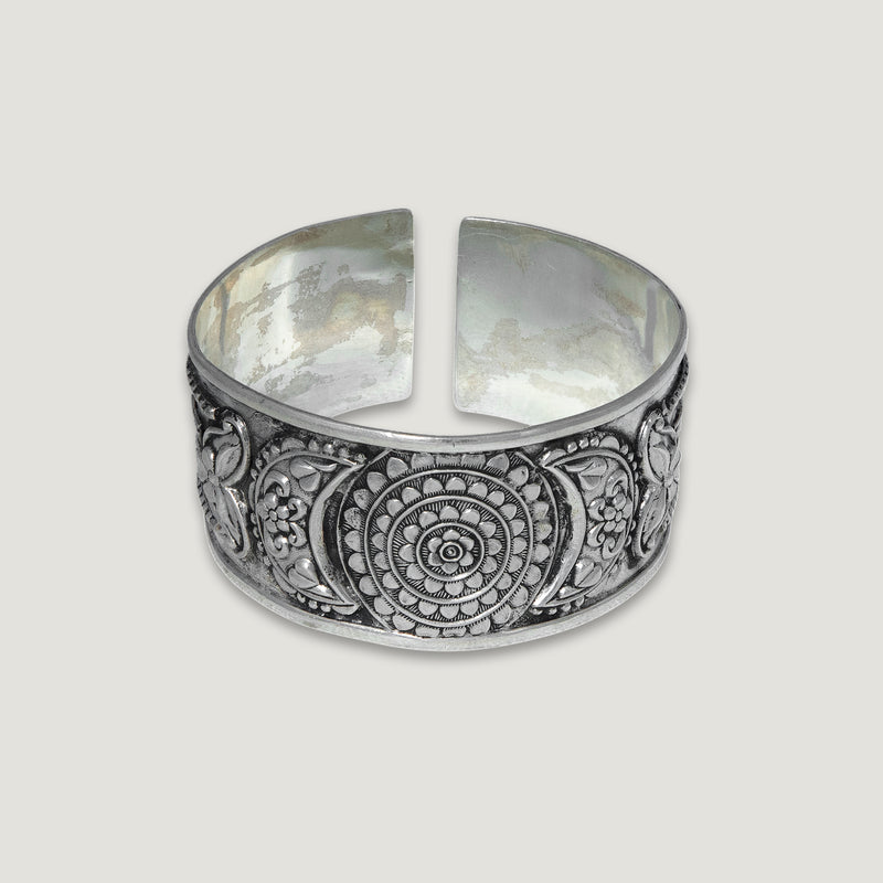 Mandala Floral Cuff Bracelet