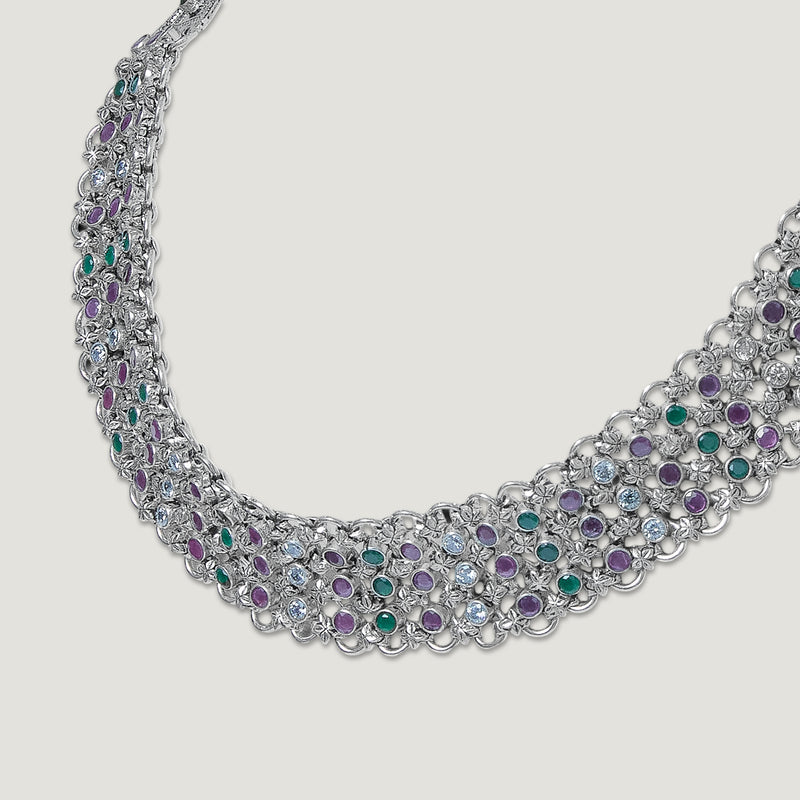 Manik Rangoli Jaali Choker