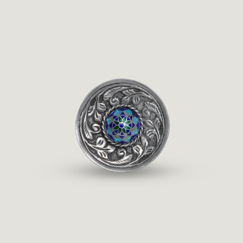 Mosaic Enamel Statement Ring