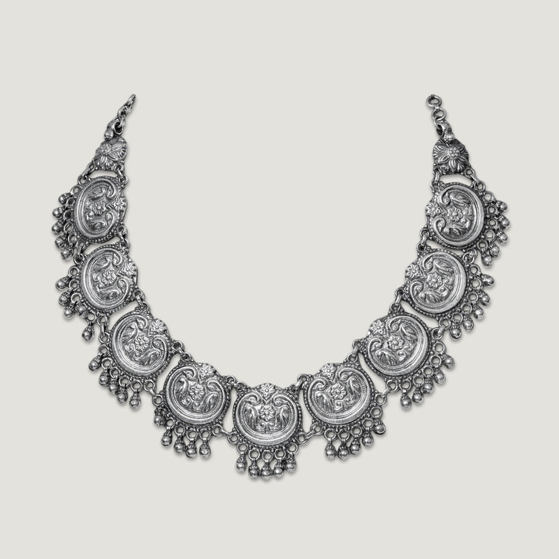 Peacock Coin Medallion Necklace