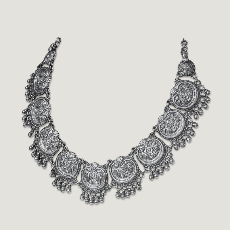 Peacock Coin Medallion Necklace