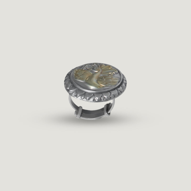 Peacock Crest Statement Ring