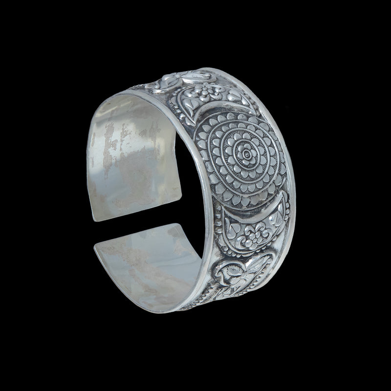 Mandala Floral Cuff Bracelet