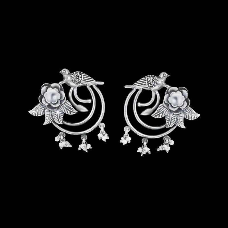 Chidiya Gulab Hoop Earrings
