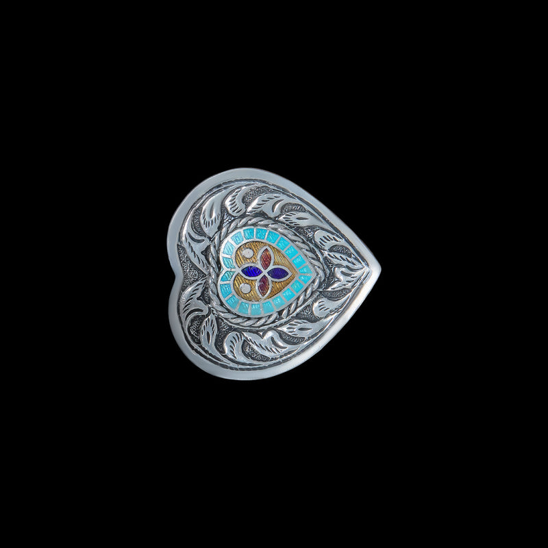 Enamel Heart Statement Ring