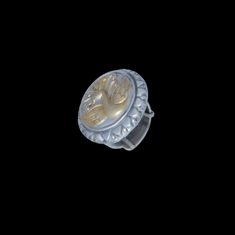 Peacock Crest Statement Ring