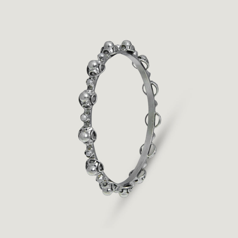 Silver Beaded Cluster Bangle