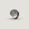 Textured Medallion Adjustable Ring