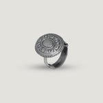 Textured Medallion Adjustable Ring