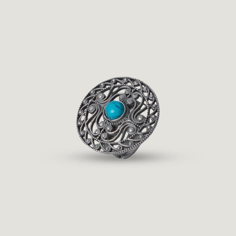 Turquoise Swirl Statement Ring